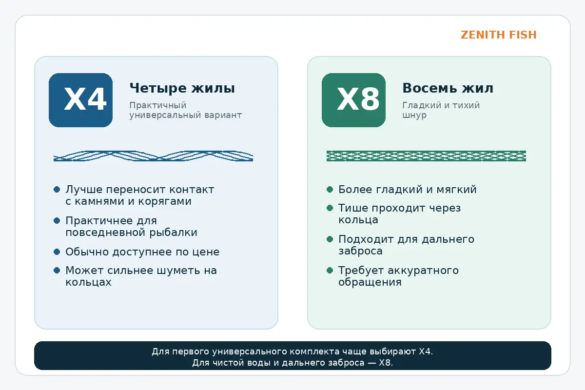 4х жильный или 8 жильный шнур?